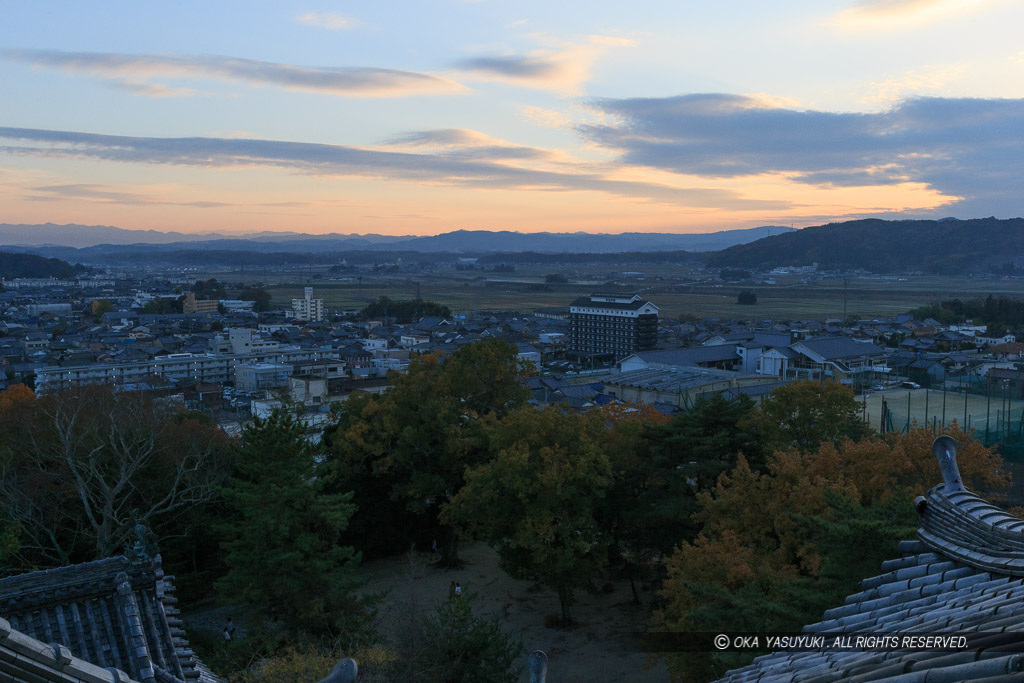 伊賀上野城天守南西の眺め