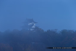 朝霧と伊賀上野城｜高解像度画像サイズ：5094 x 3396 pixels｜写真番号：1DX_6610｜撮影：Canon EOS-1D X