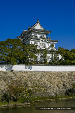 岸和田城の復興天守と犬走り | 高解像度画像サイズ：2048 x 3072 pixels | 写真番号：271-7162_IMG | 撮影：Canon EOS D60