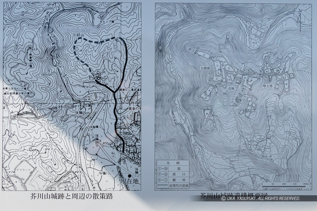 芥川山城の縄張図