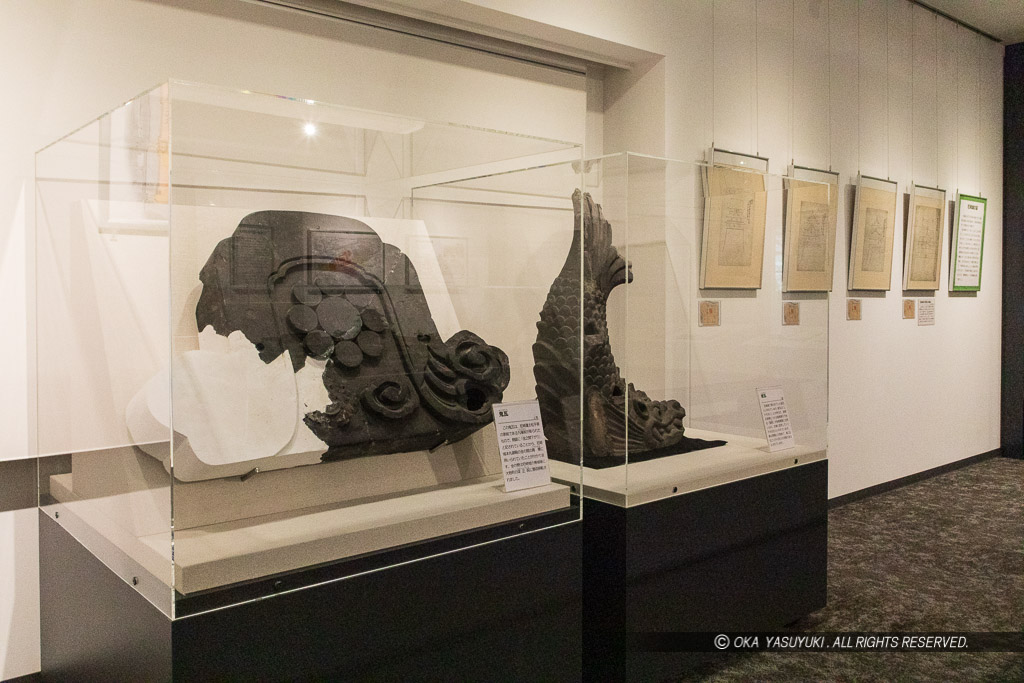 尼崎城本丸御殿金之間の降棟にあった鬼瓦・尼崎市立歴史博物館