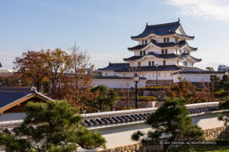 尼崎城址公園石碑付近からみる再建天守|高解像度画像サイズ:6720 x 4480 pixels|写真番号:5D4A0985|撮影:Canon EOS 5D Mark IV