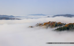 備中松山城の雲海・紅葉｜高解像度画像サイズ：7643 x 4747 pixels｜写真番号：5D4A3434-pano｜撮影：Canon EOS 5D Mark IV