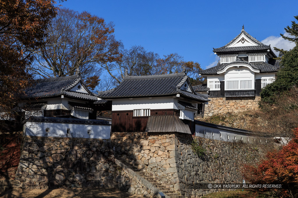 二の丸から望む天守・紅葉