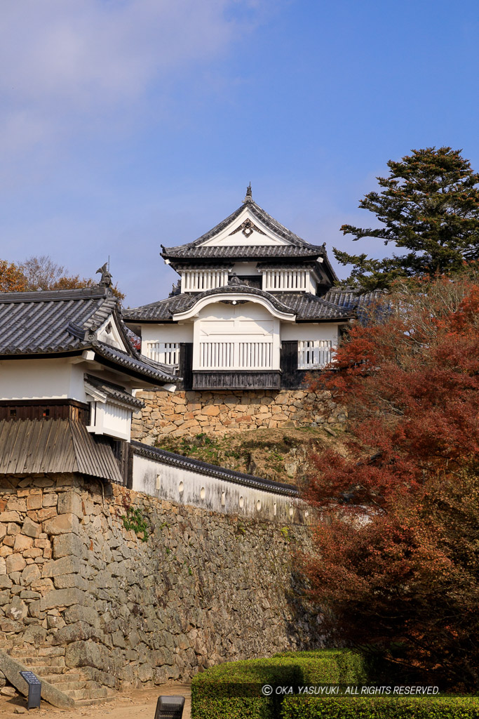 紅葉の備中松山城・二の丸から