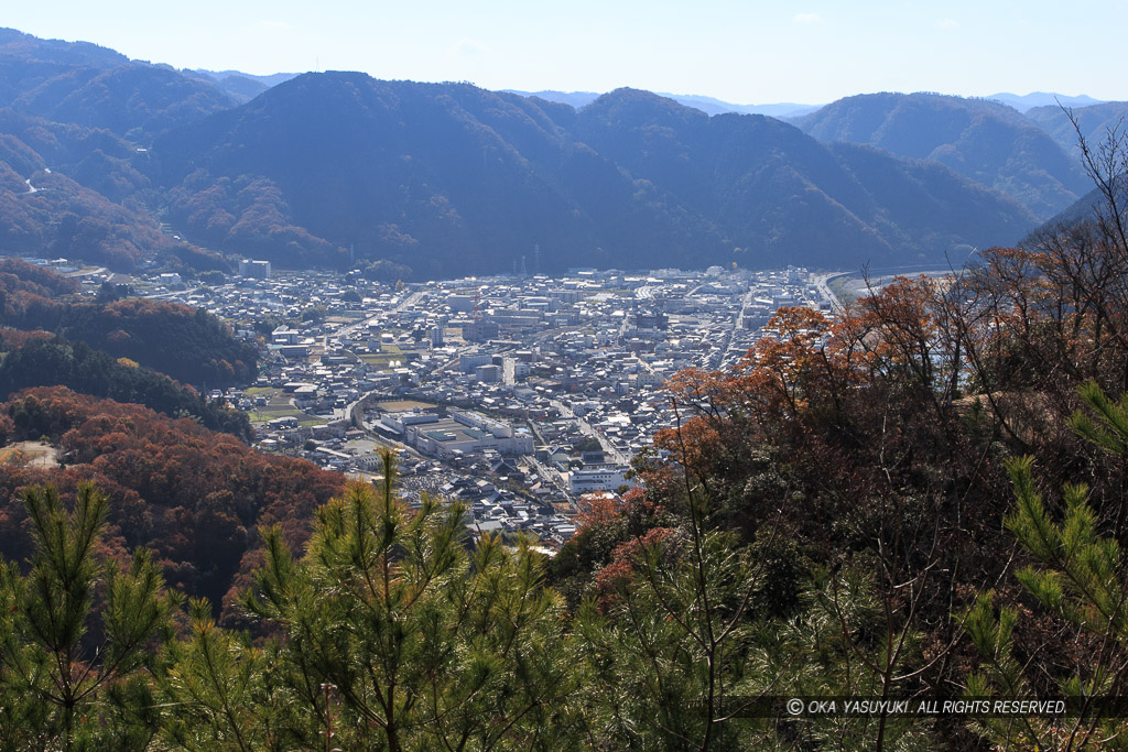 上太鼓丸跡から城下町を望む