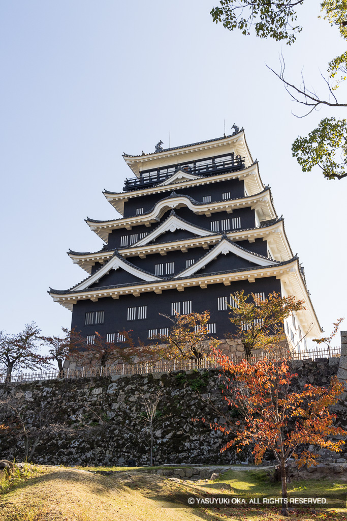 天守北面の鉄板張り（秋）