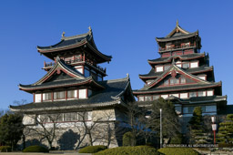 模擬大天守と小天守|高解像度画像サイズ:3817 x 2540 pixels|写真番号:100-0341S53B|撮影:Canon EOS-1DS
