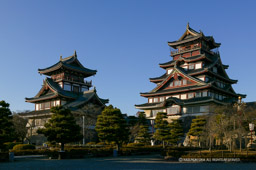 模擬大天守と小天守|高解像度画像サイズ:3877 x 2579 pixels|写真番号:100-0364S53B|撮影:Canon EOS-1DS