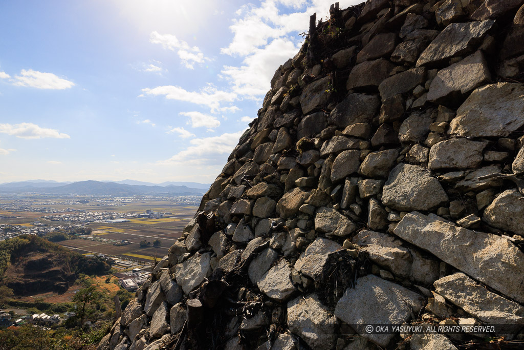 八幡山城出丸石垣東面