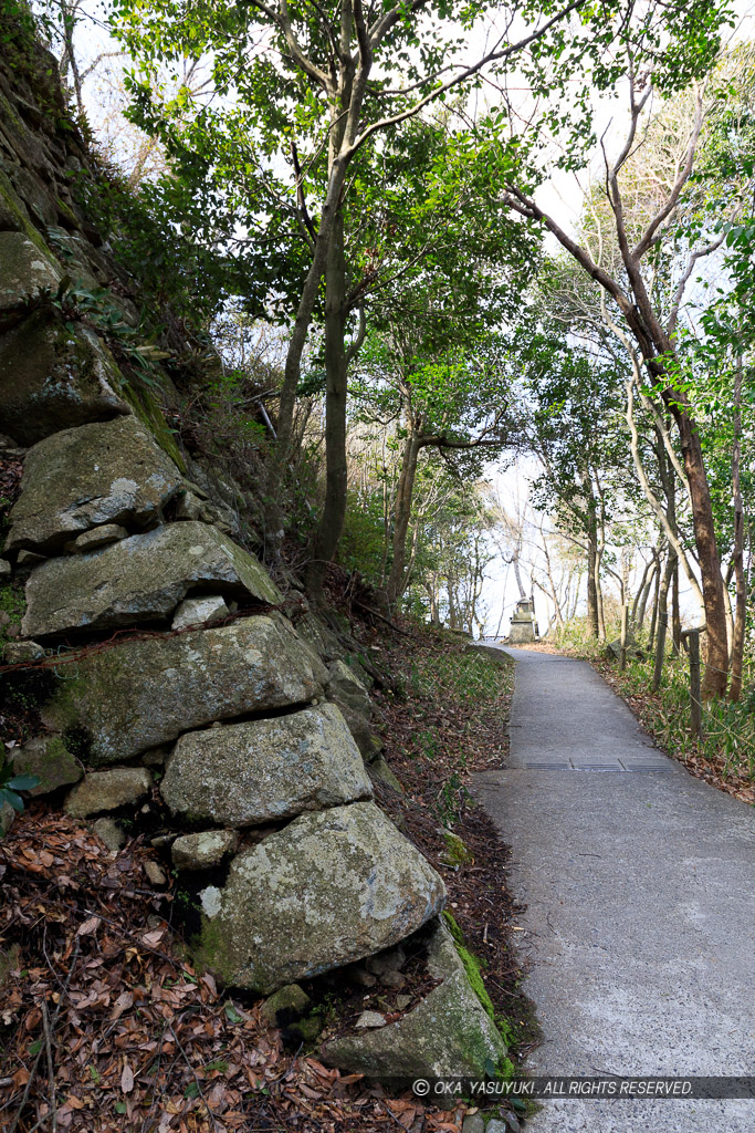 八幡山城本丸石垣北面