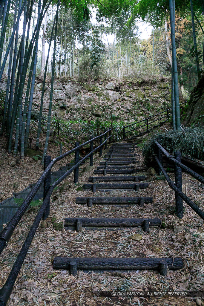 八幡山城大手道・秀次館跡石垣