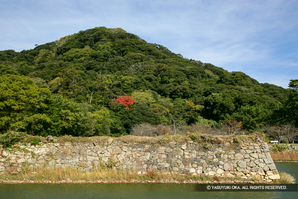 本丸石垣と指月山