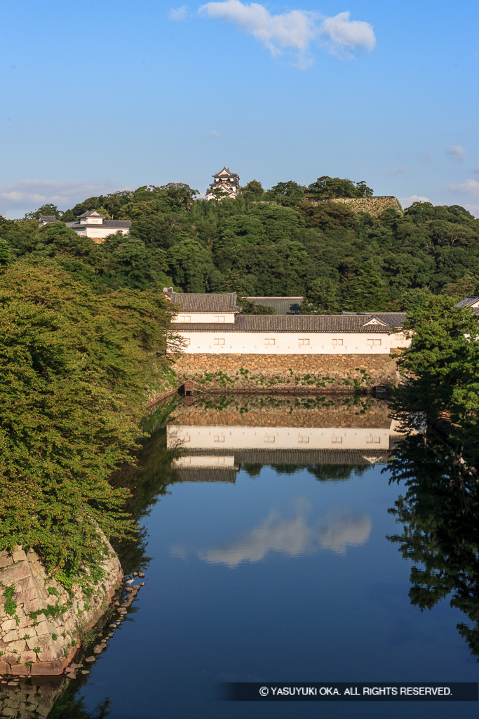 彦根城佐和口多聞櫓・天秤櫓・天守を望む・夏