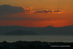 天守から望む琵琶湖夕景 | 高解像度画像サイズ：3072 x 2048 pixels | 写真番号：260-6078_IMG | 撮影：Canon EOS D60
