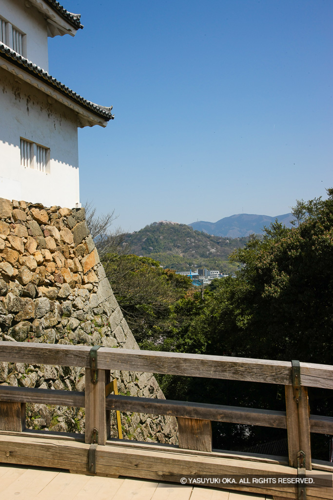 彦根城から佐和山城を望む