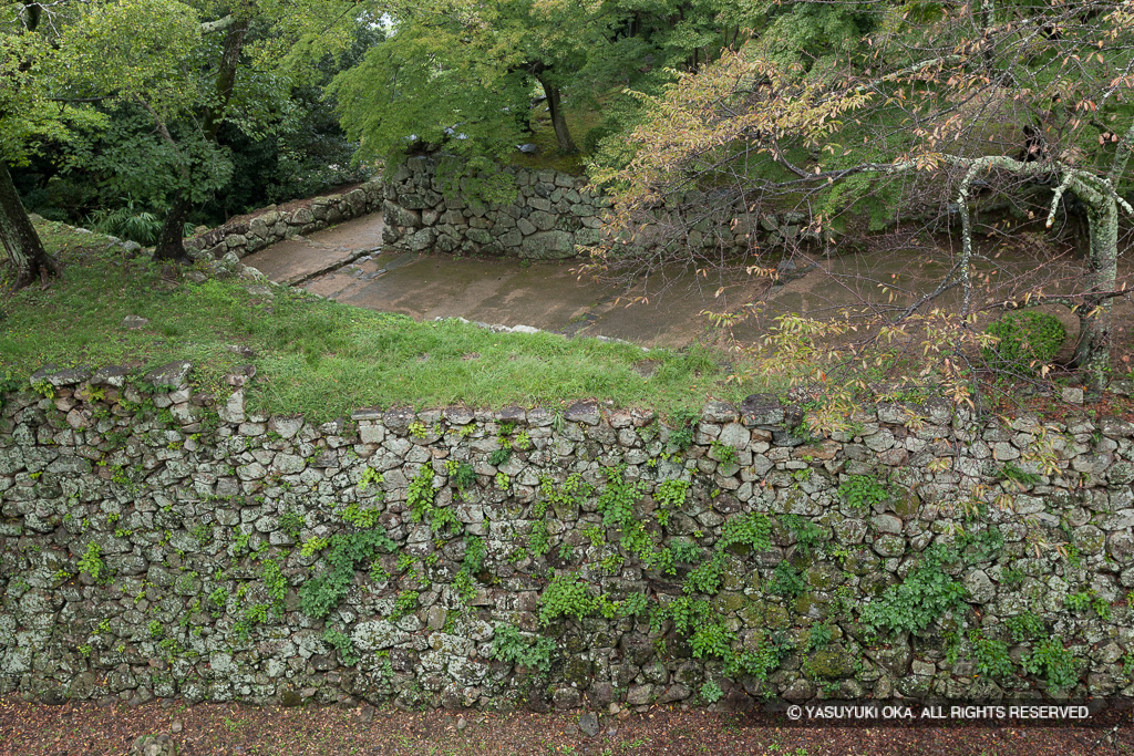 西の丸三重櫓から望む人質郭虎口