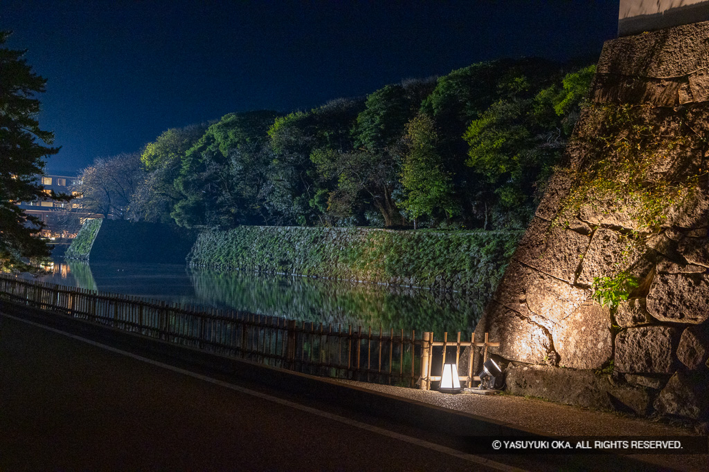二の丸佐和口多聞櫓付近のライトアップ