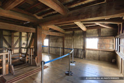 西の丸三重櫓2階内部 | 高解像度画像サイズ：5571 x 3714 pixels | 写真番号：1P3J7465 | 撮影：Canon EOS-1Ds Mark III