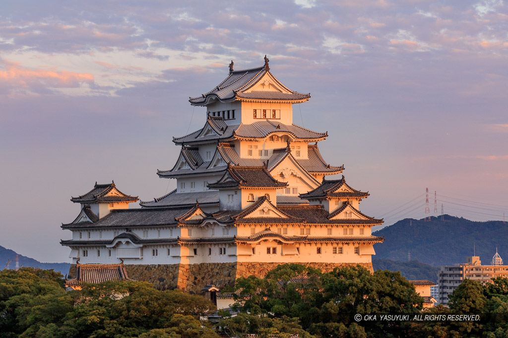 男山から見る姫路城夕景