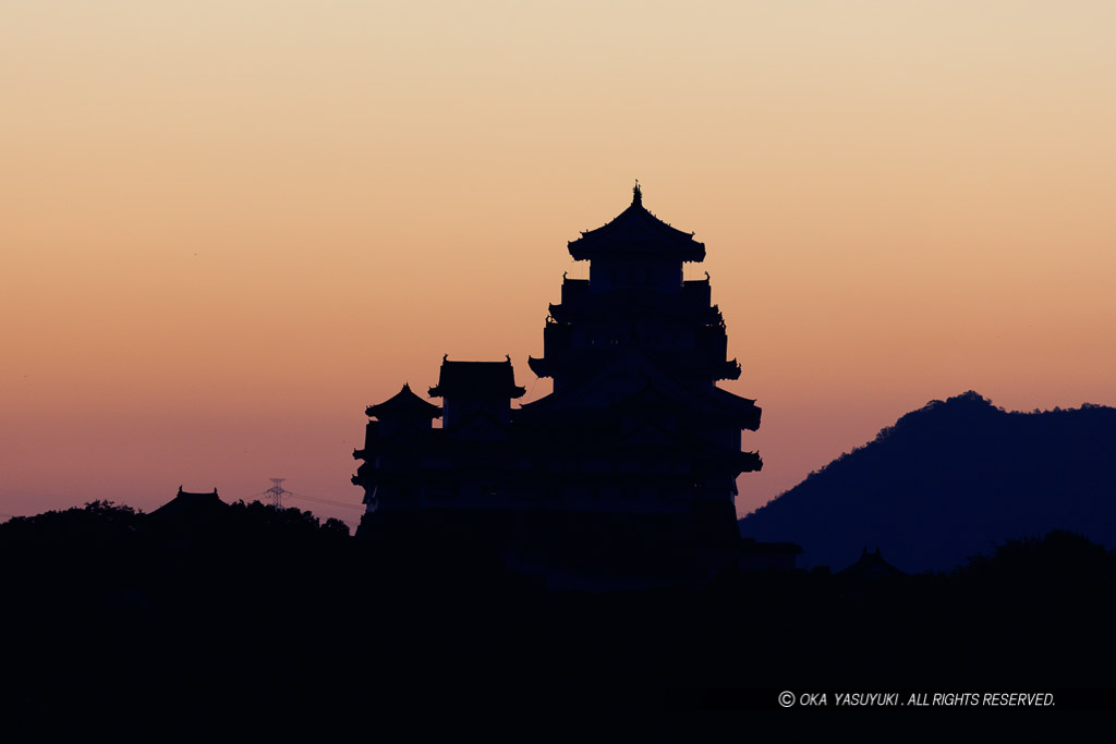姫路城の夜明け前