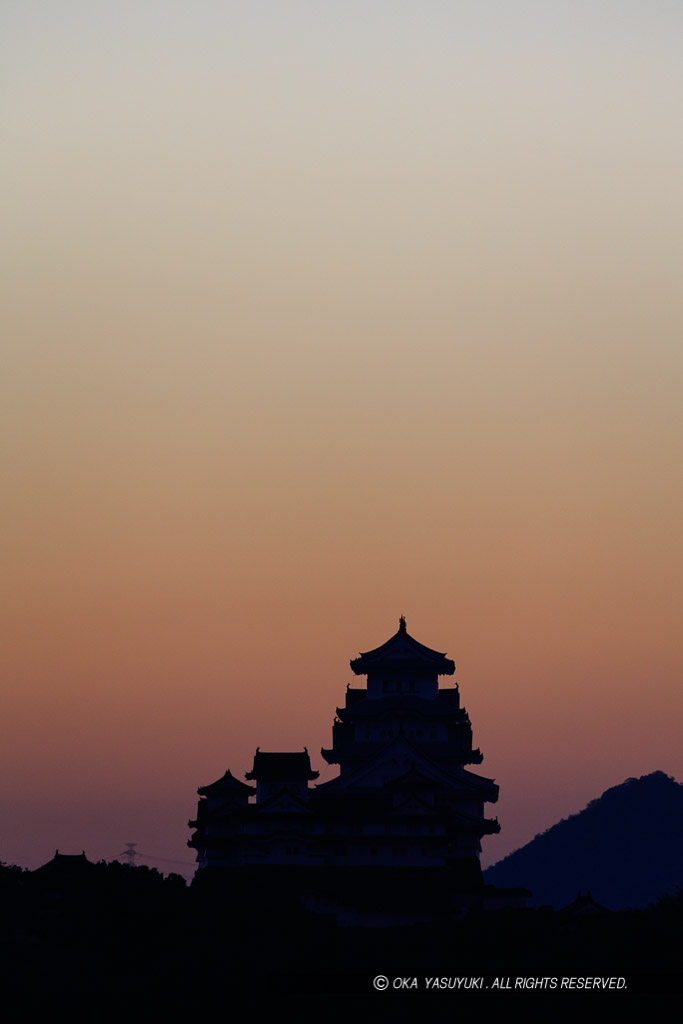 姫路城の夜明け前