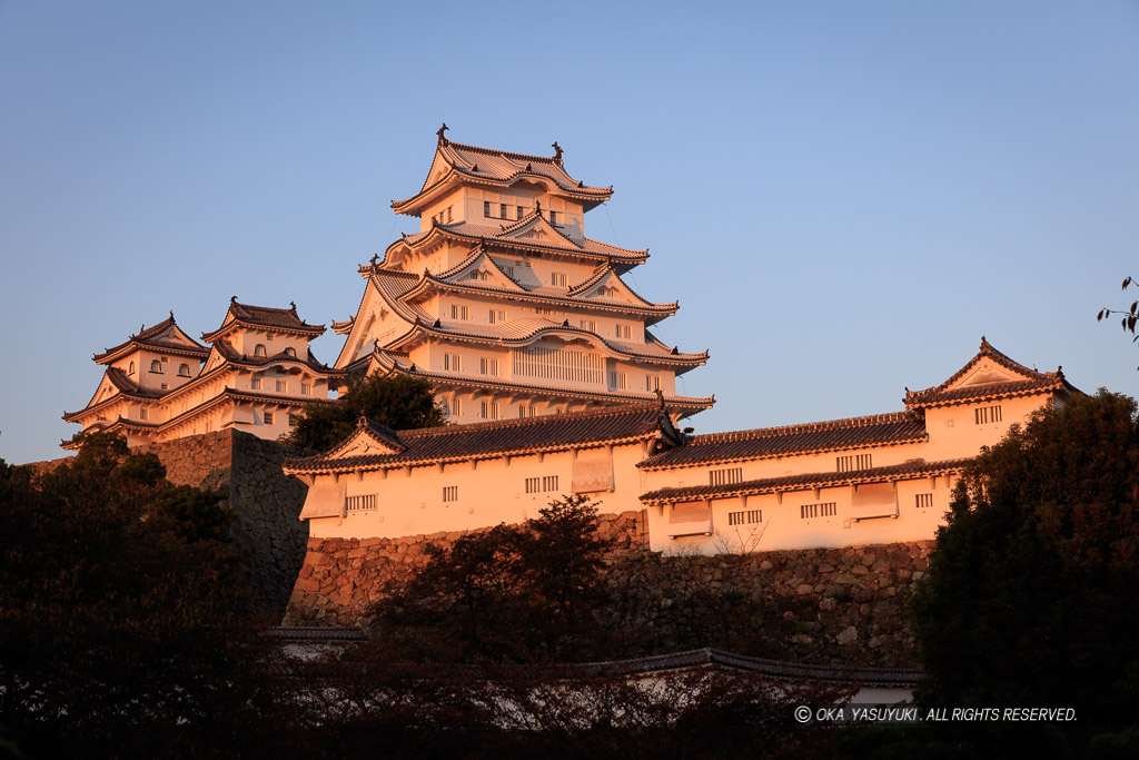 三ノ丸から観た姫路城の夕景