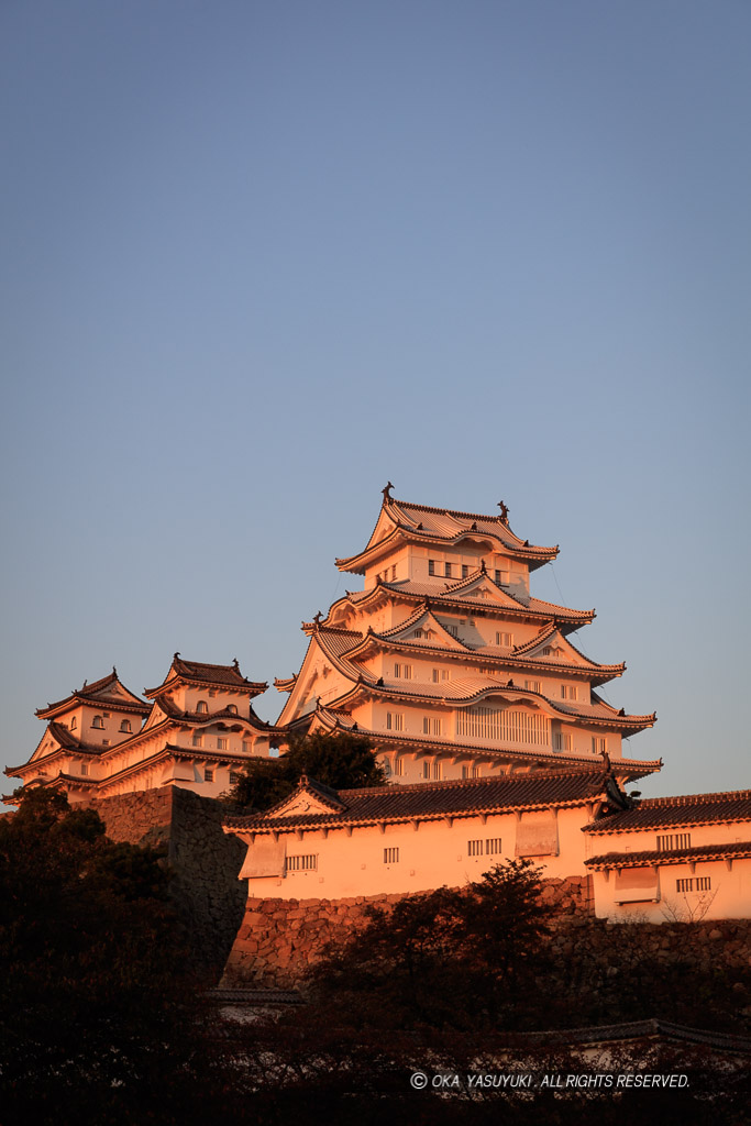 三ノ丸から観た姫路城の夕景