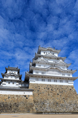 姫路城備前丸から天守を望む|高解像度画像サイズ:3197 x 4796 pixels|写真番号:1DX_7414-Edit|撮影:Canon EOS-1D X