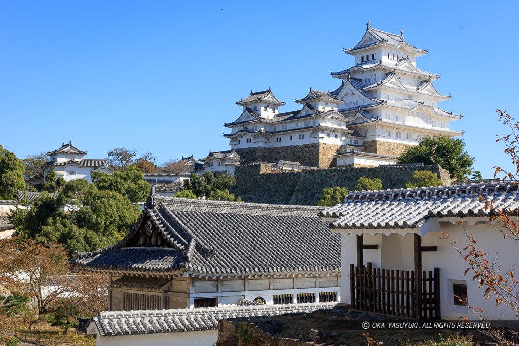 姫路城西の丸から天守を望む