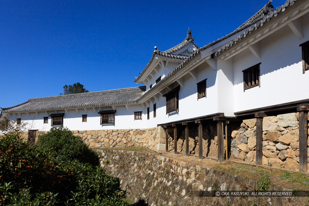 ヨの渡櫓・ヌの櫓・カの渡櫓と鷺山の岩盤