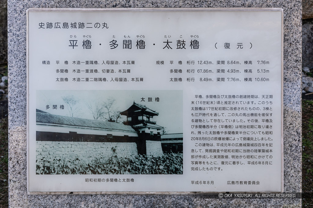 広島城平櫓・多聞櫓・太鼓櫓の歴史解説