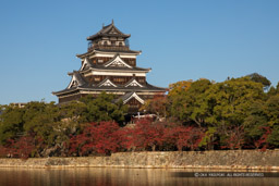 内堀から見る広島城天守閣|高解像度画像サイズ:6720 x 4480 pixels|写真番号:5D4A4356|撮影:Canon EOS 5D Mark IV