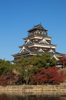 内堀から見る広島城天守閣|高解像度画像サイズ:4403 x 6605 pixels|写真番号:5D4A4361|撮影:Canon EOS 5D Mark IV