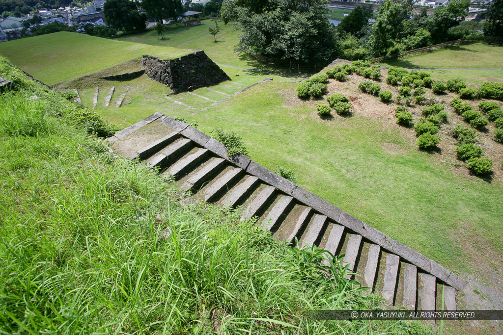 人吉城の二の丸から三の丸への階段