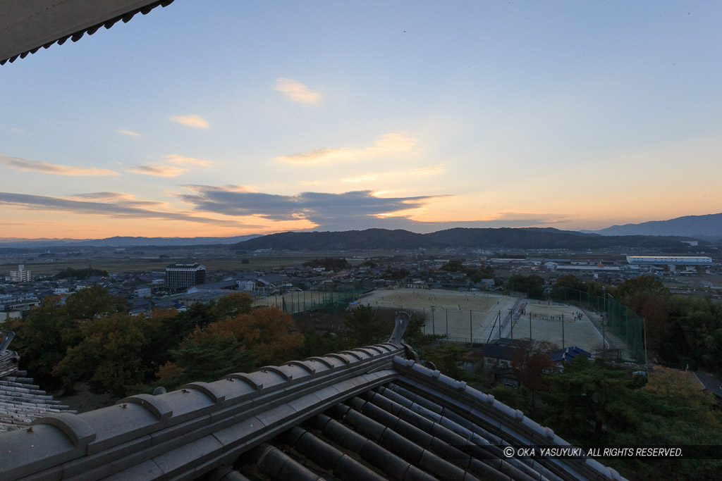 伊賀上野城天守西側の眺め
