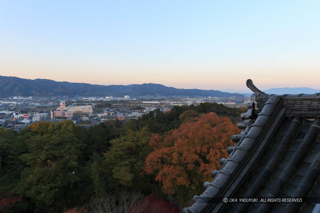 伊賀上野城天守北側の眺め