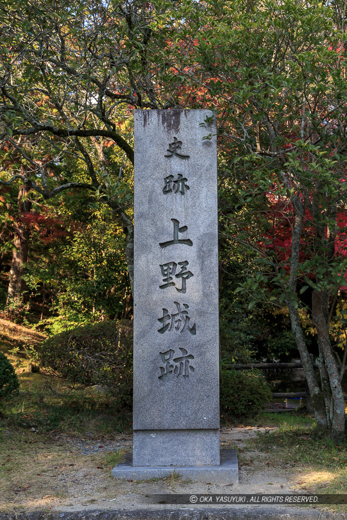 上野城跡石碑