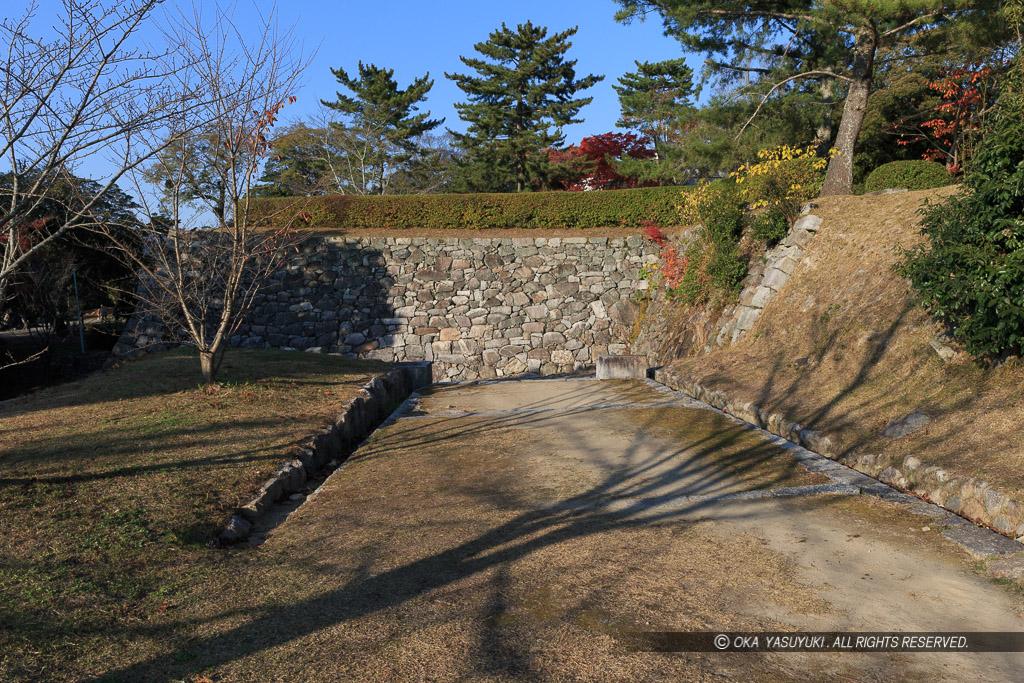 伊賀上野城の城代屋敷跡・虎口