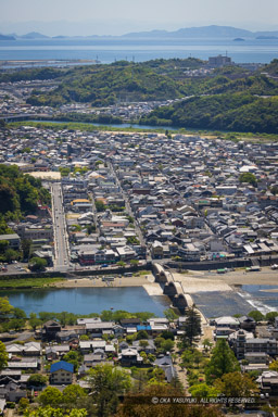 ロープウェイ乗り場から錦帯橋・城下・瀬戸内海を望む｜高解像度画像サイズ：5342 x 8010 pixels｜写真番号：344A3414｜撮影：Canon EOS R5