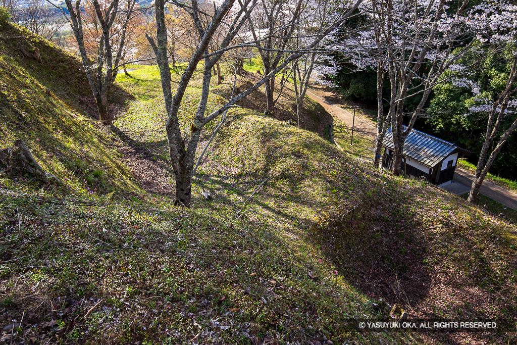 主郭西側空堀と土塁