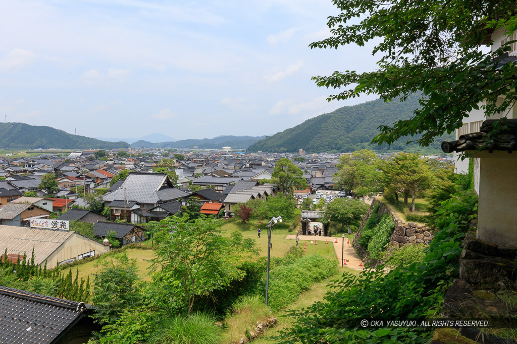 出石城本丸より城下町を望む