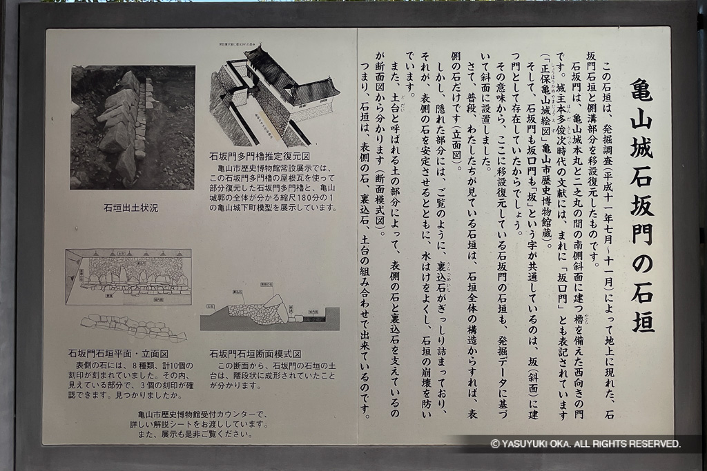 石坂門の石垣・歴史解説板