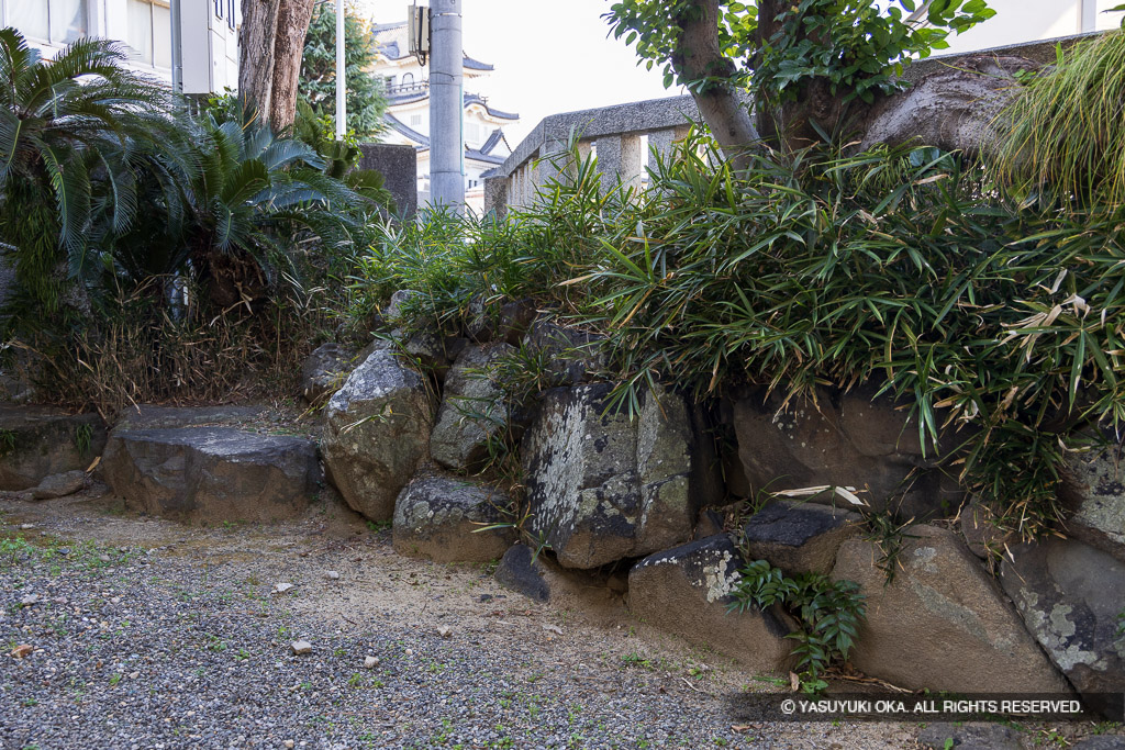 岸和田城の堀の残石か（岸城神社）