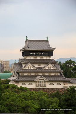 リバーウォーク北九州から小倉城天守 | 高解像度画像サイズ:3456 x 5184 pixels | 写真番号:1DXL2026 | 撮影:Canon EOS-1D X