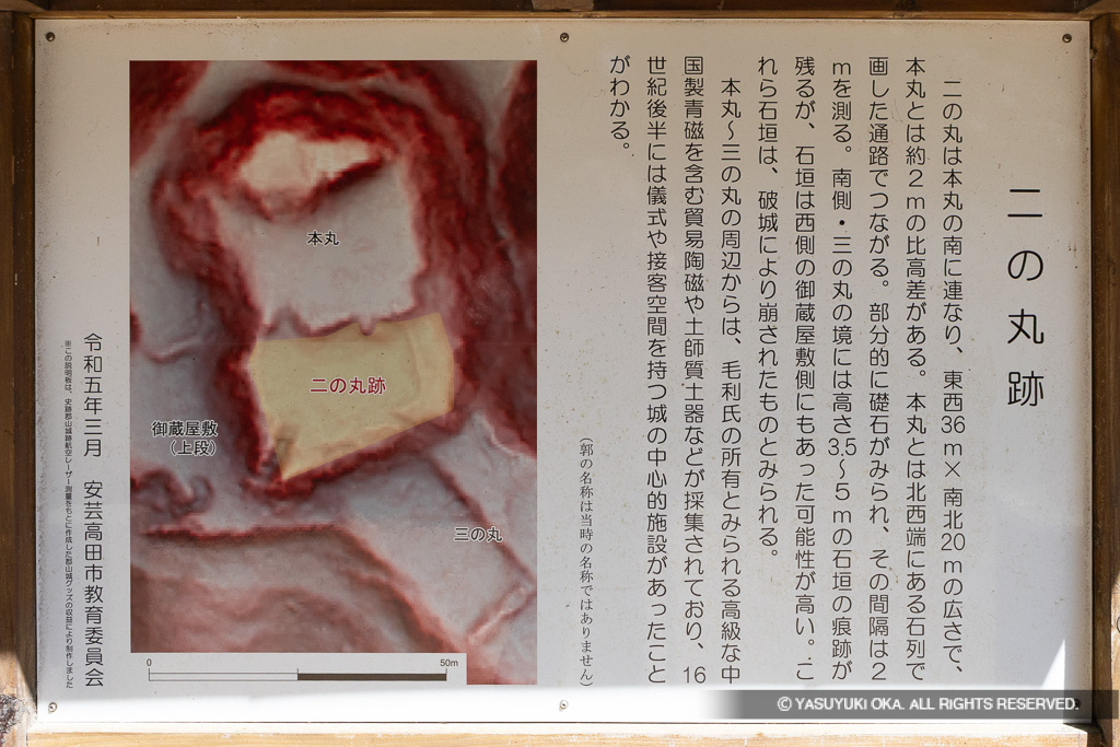 二の丸跡歴史解説板