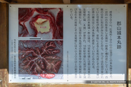 郡山城本丸跡の歴史解説板 | 高解像度画像サイズ：6142 x 4097 pixels | 写真番号：6F1A4369 | 撮影：Canon EOS R5m2