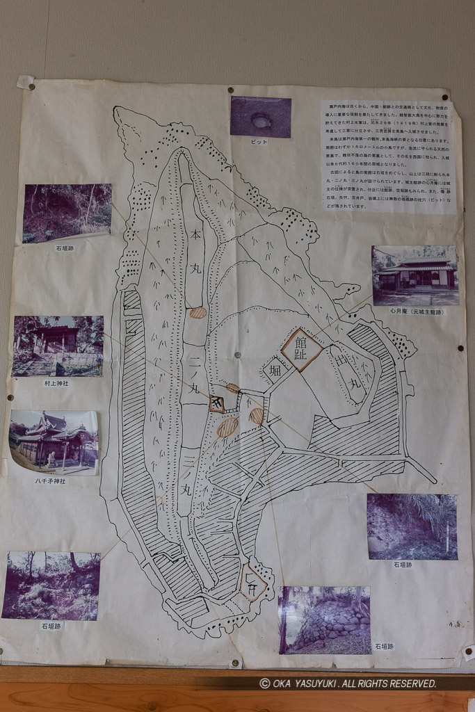 来島城の縄張図・観光休憩所内