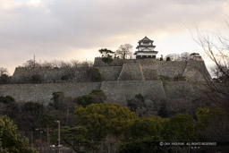 丸亀城の朝焼け｜高解像度画像サイズ：5496 x 3664 pixels｜写真番号：1P3J0872｜撮影：Canon EOS-1Ds Mark III