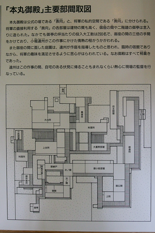 水口城本丸御殿主要部間取図